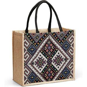 Women Yellow02 14''x12'' Large Tote Bag with Laminated Interior and Soft Handles